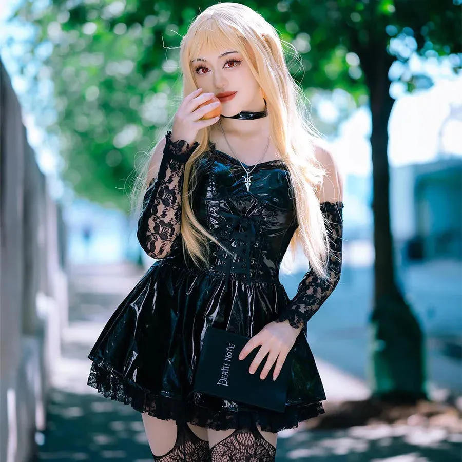 Death Note Amane Misa Cosplay Costume Patent Leather Version C01127