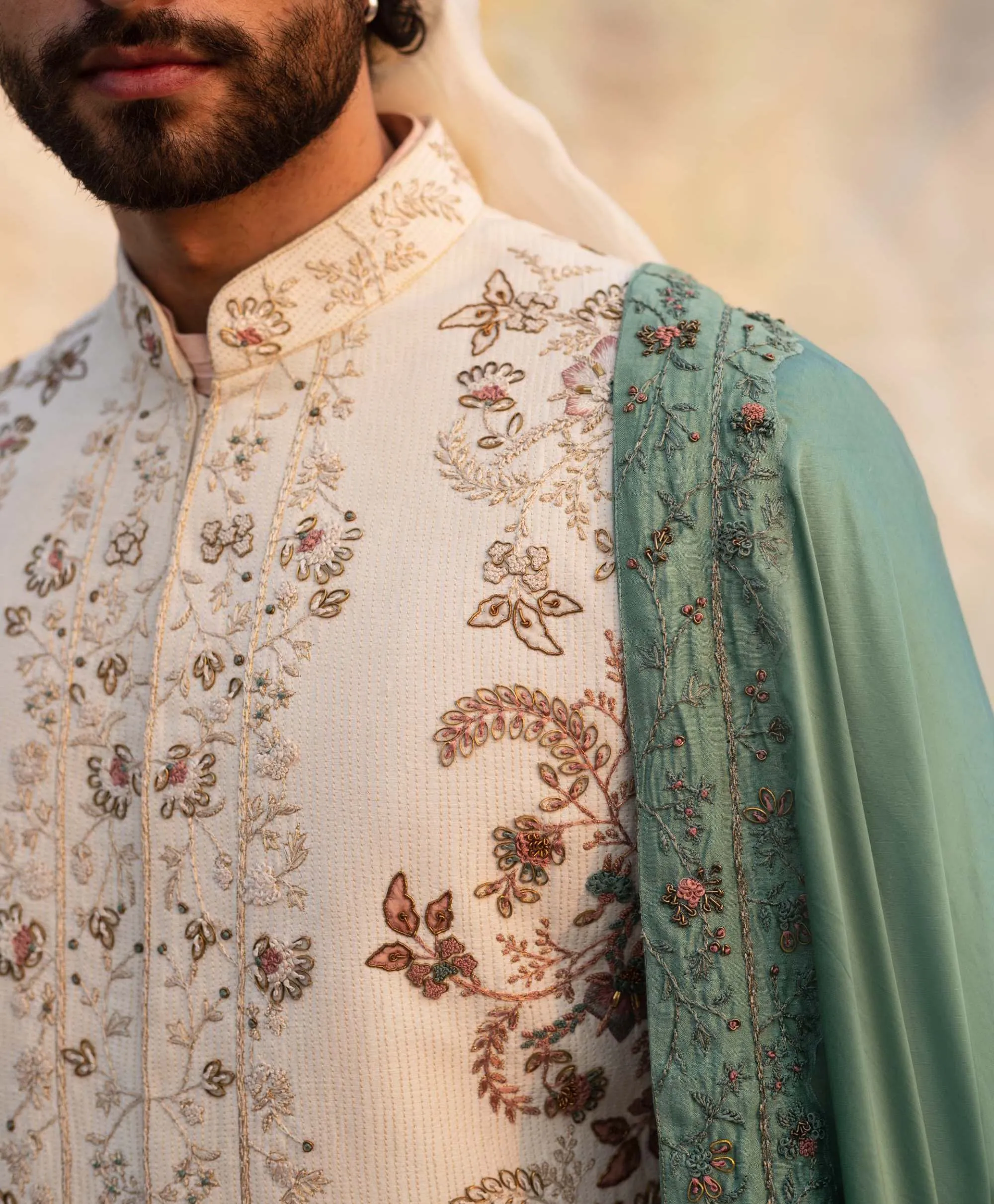 Dirty Ivory Sherwani Set