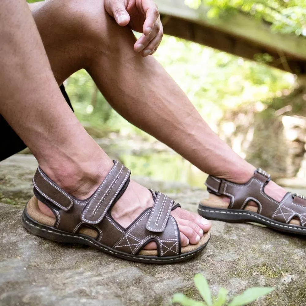 Dockers Mens Hook & Loop Sport Sandal, Rust, 10 US