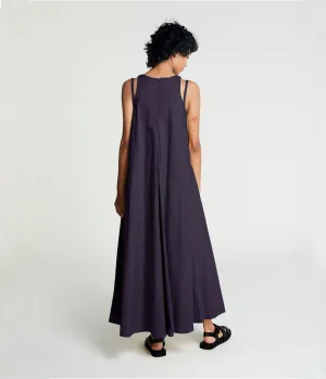 DOUBLE STRAP DRESS IN EGGPLANT