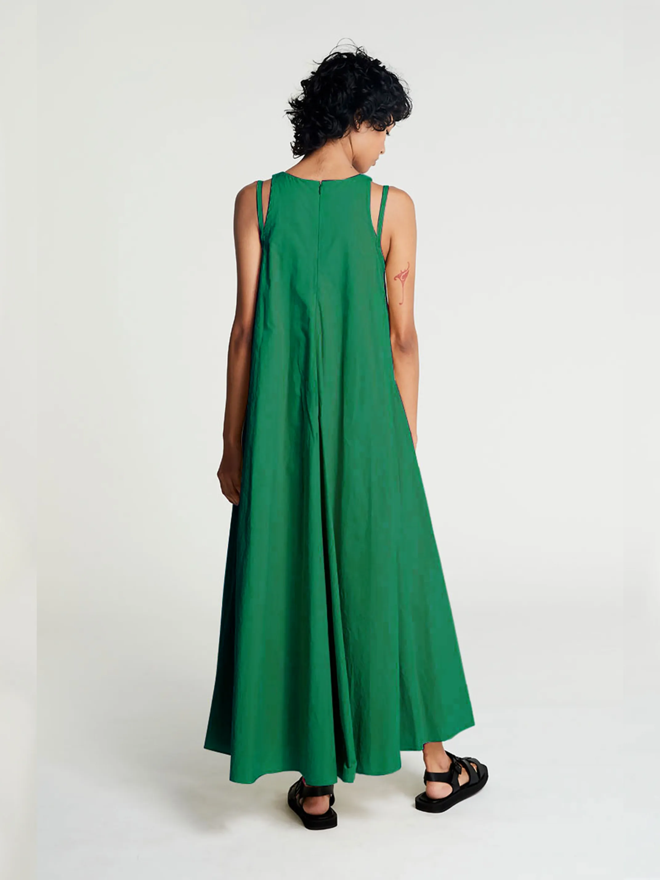 DOUBLE STRAP DRESS IN GREEN