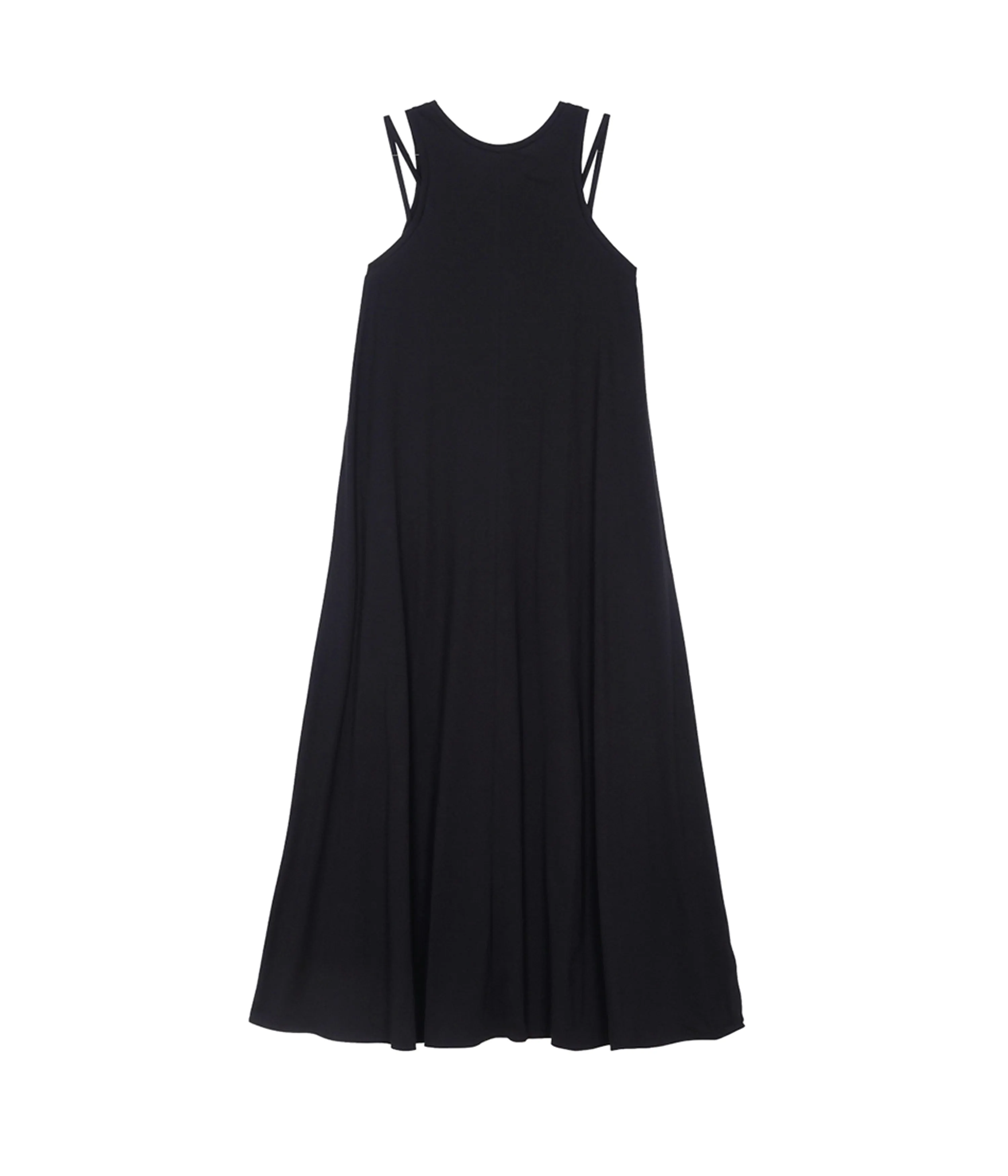 DOUBLE STRAP JERSEY DRESS IN BLACK