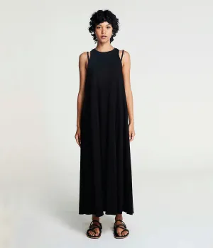 DOUBLE STRAP JERSEY DRESS IN BLACK