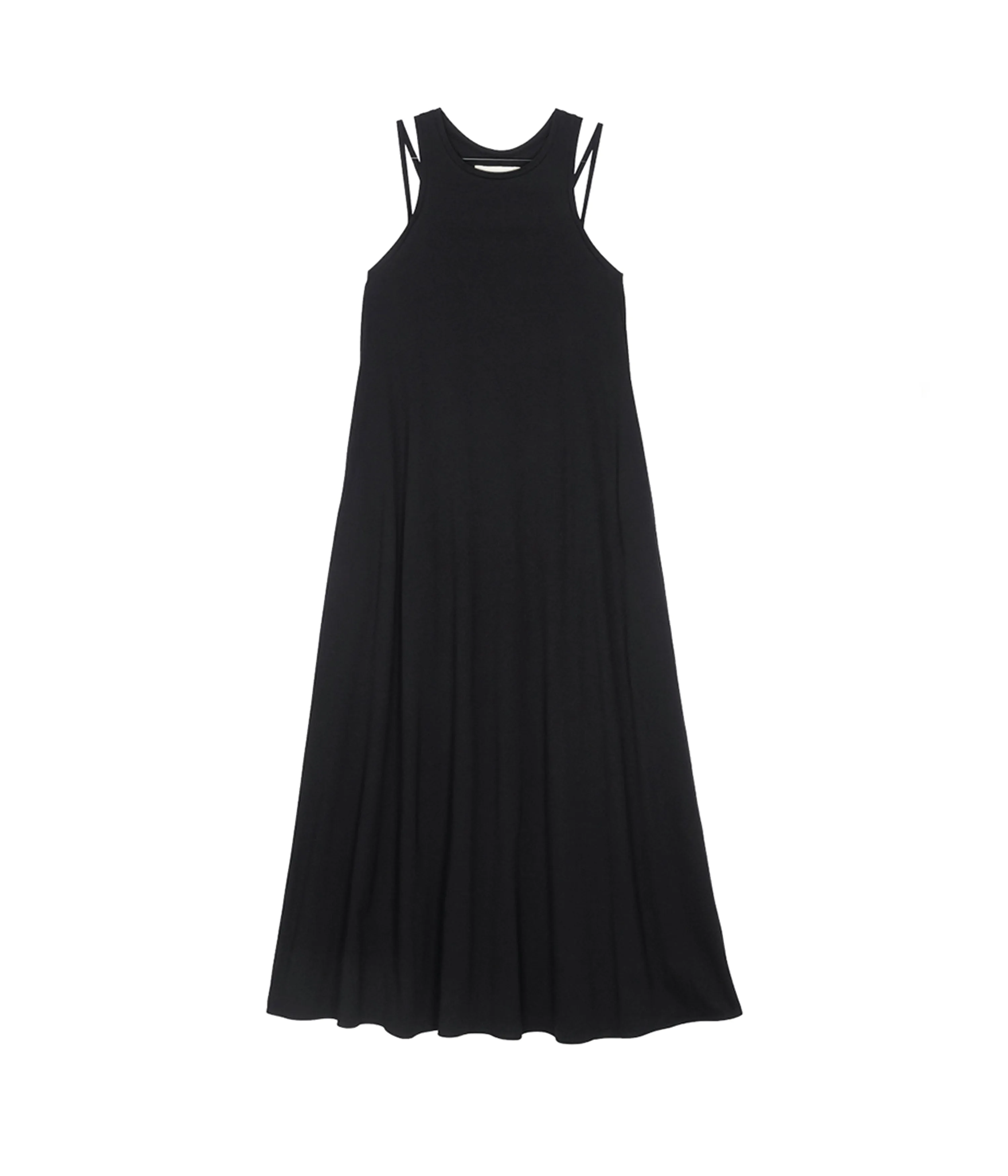 DOUBLE STRAP JERSEY DRESS IN BLACK