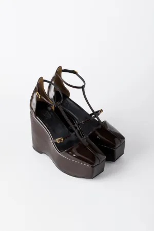 DOUBLE STRAP SQUARE PLATFORM PUMPS