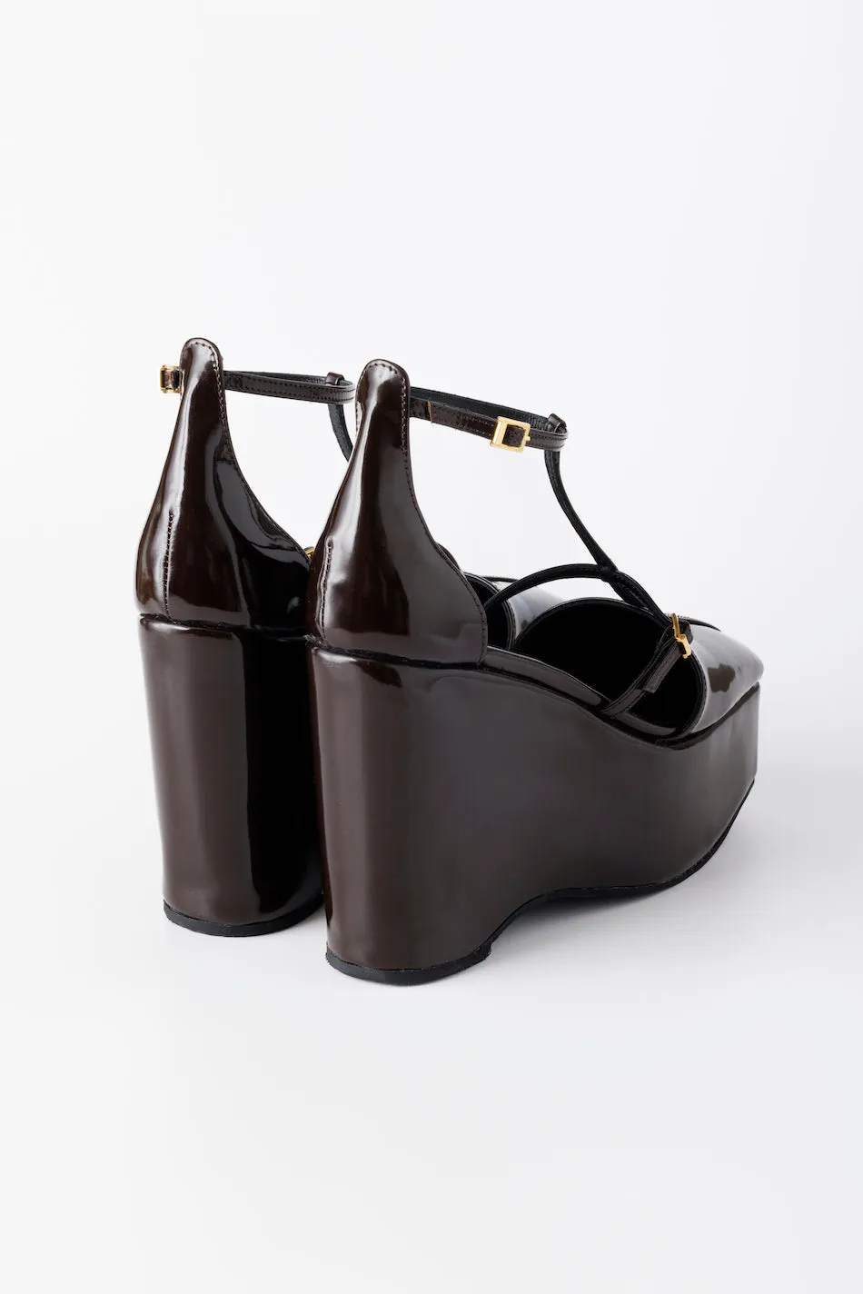 DOUBLE STRAP SQUARE PLATFORM PUMPS