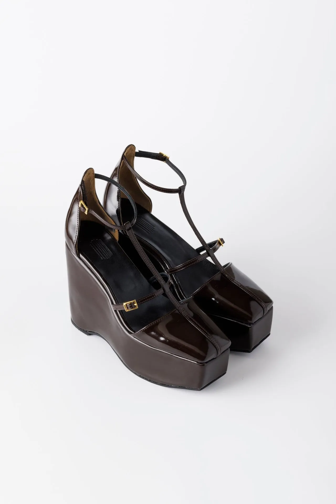 DOUBLE STRAP SQUARE PLATFORM PUMPS