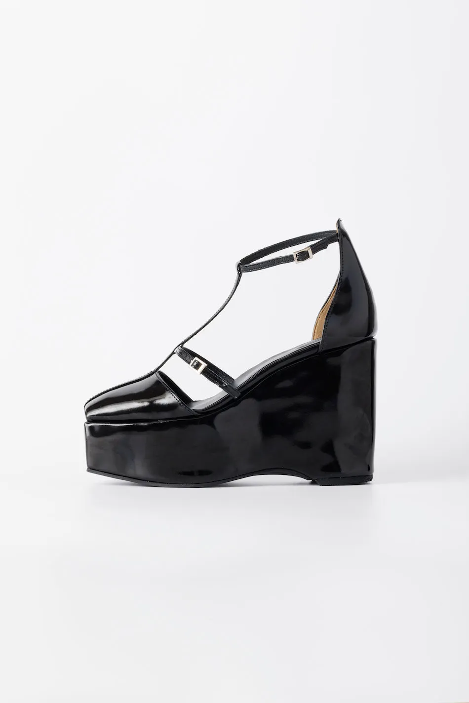 DOUBLE STRAP SQUARE PLATFORM PUMPS