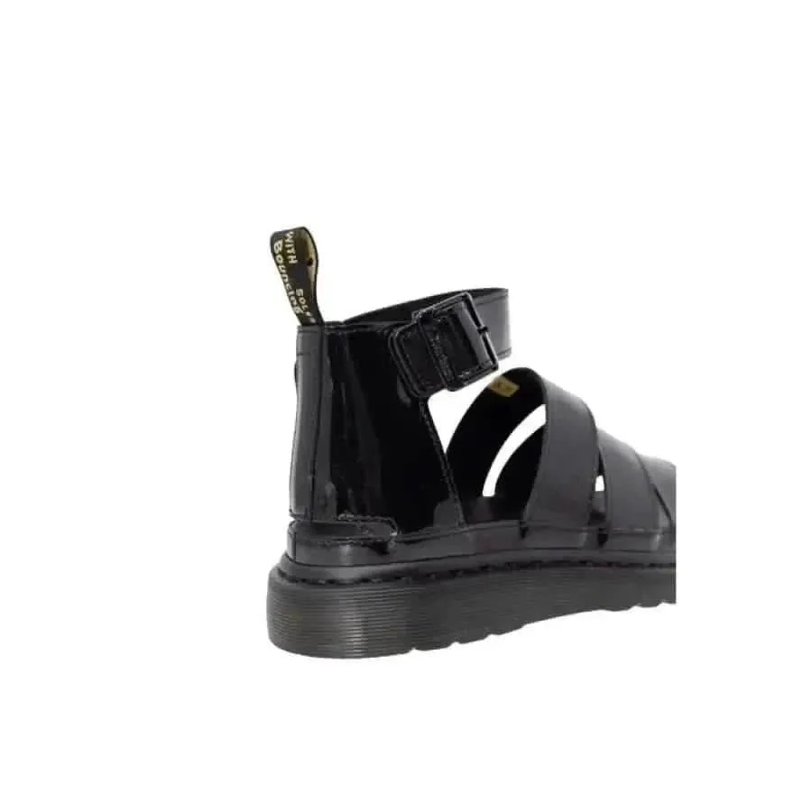 Dr. Martens Women's Black Leather Sandals with Buckle and Bow