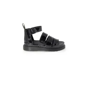 Dr. Martens Women's Black Leather Sandals with Buckle and Bow
