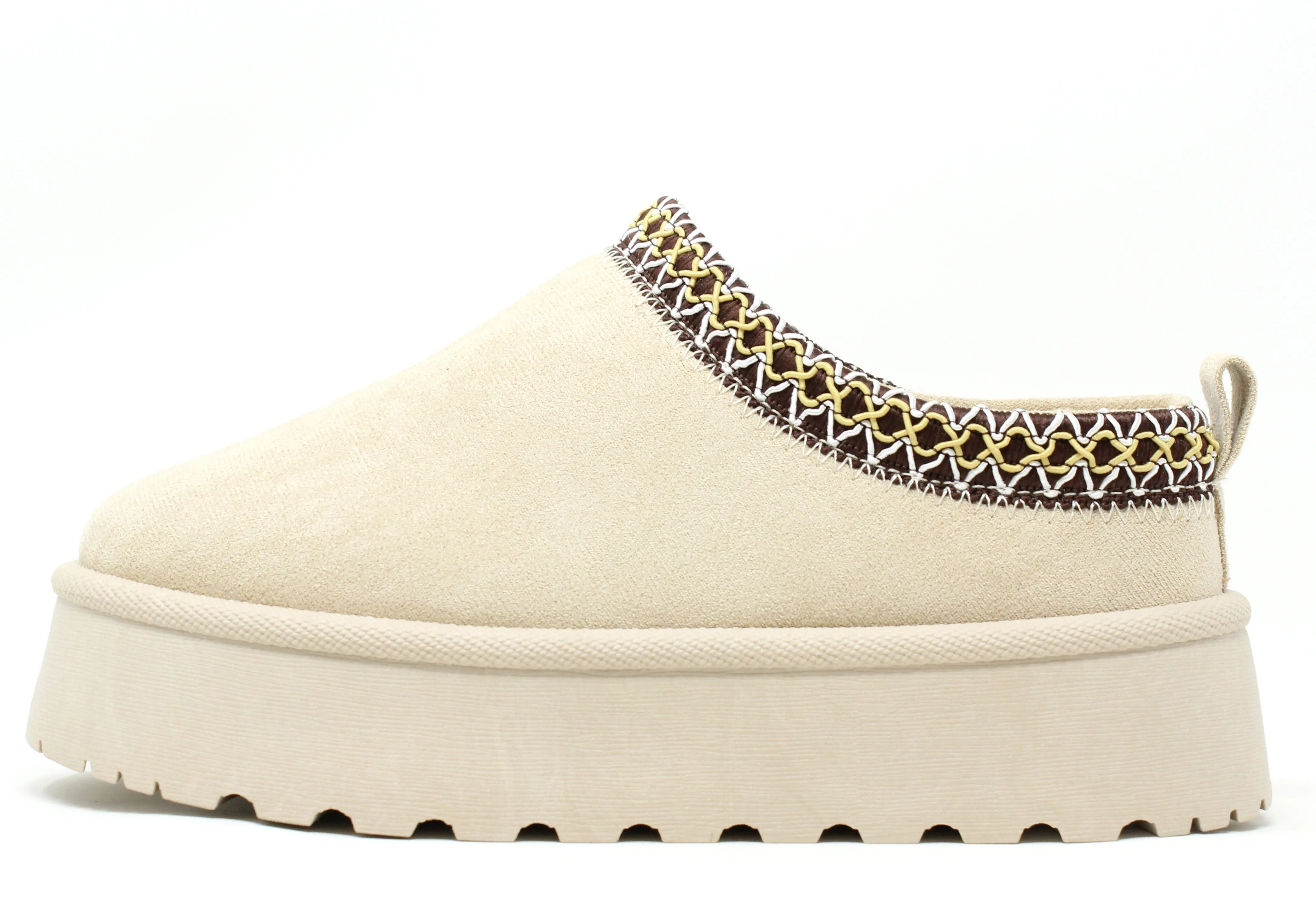 Embroidered Platform Slip On Boot