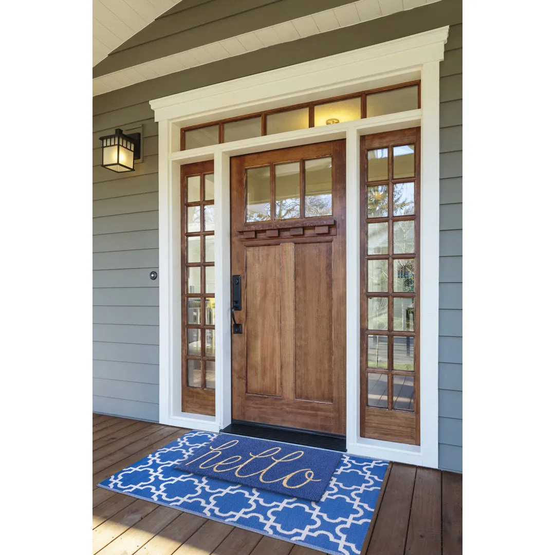 Epes 30 in. x 18 in. Non-Slip Outdoor Door Mat Winston Porter Color: Blue