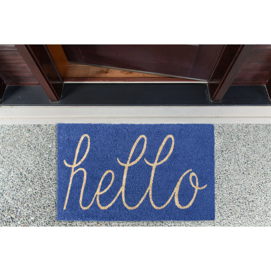 Epes 30 in. x 18 in. Non-Slip Outdoor Door Mat Winston Porter Color: Blue