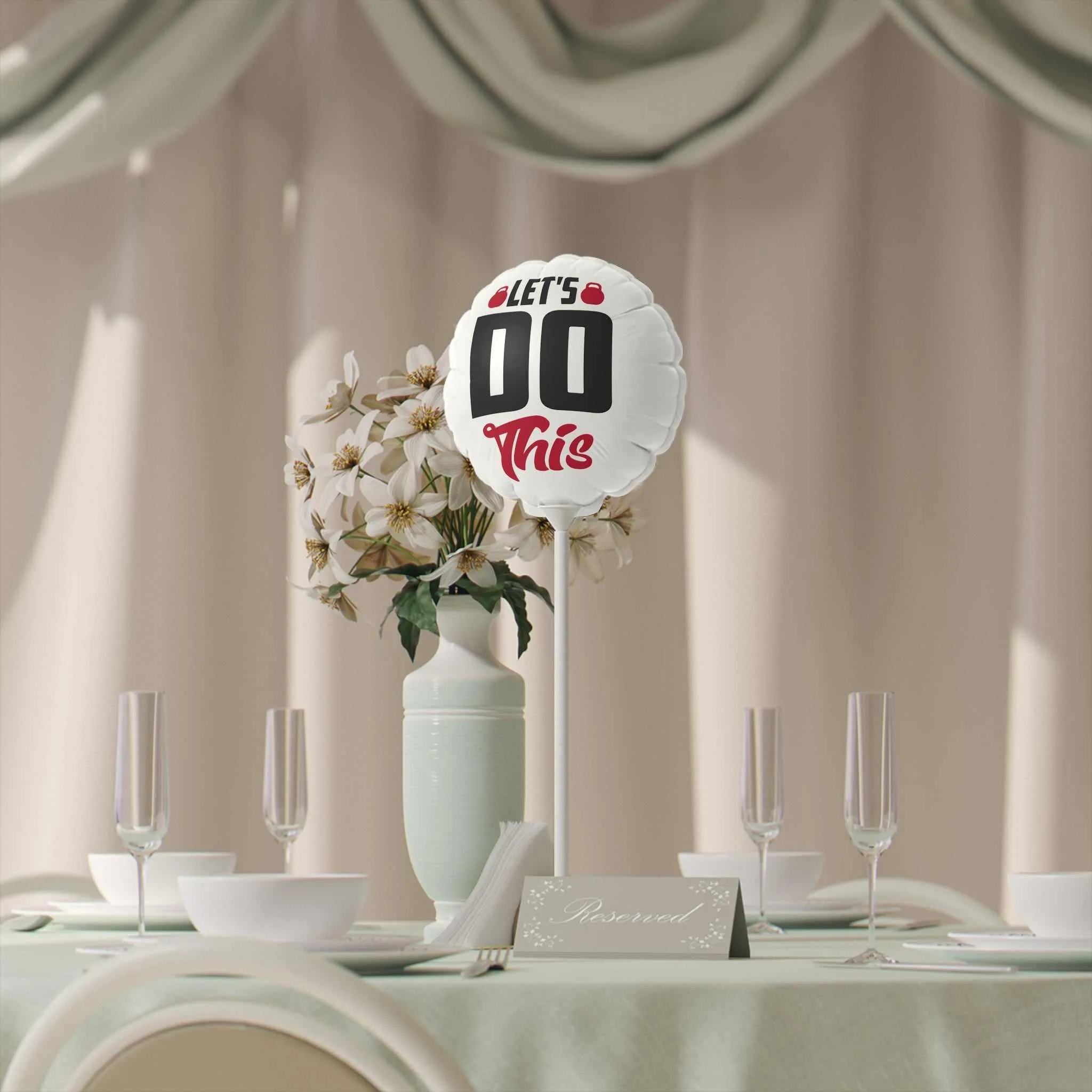 Fitness Celebration Balloons - Heart & Round, 6" - "Let's DO This" Motivational Party Decor
