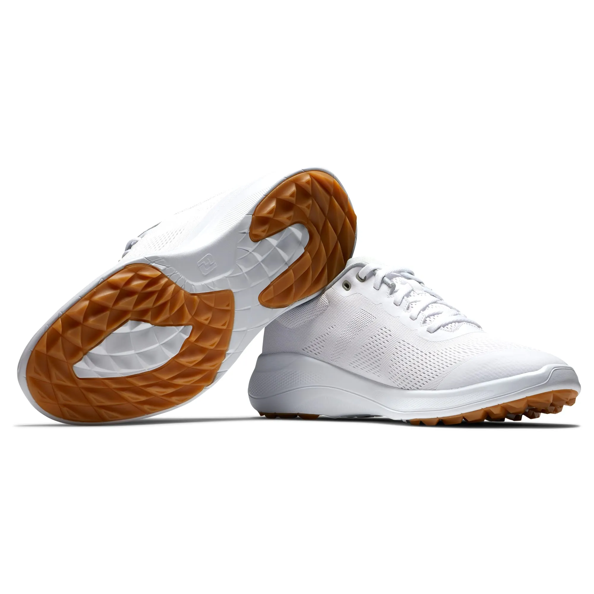 FootJoy Men's FJ Flex Previous Season Style Golf Shoe, White/White/Tan, 9