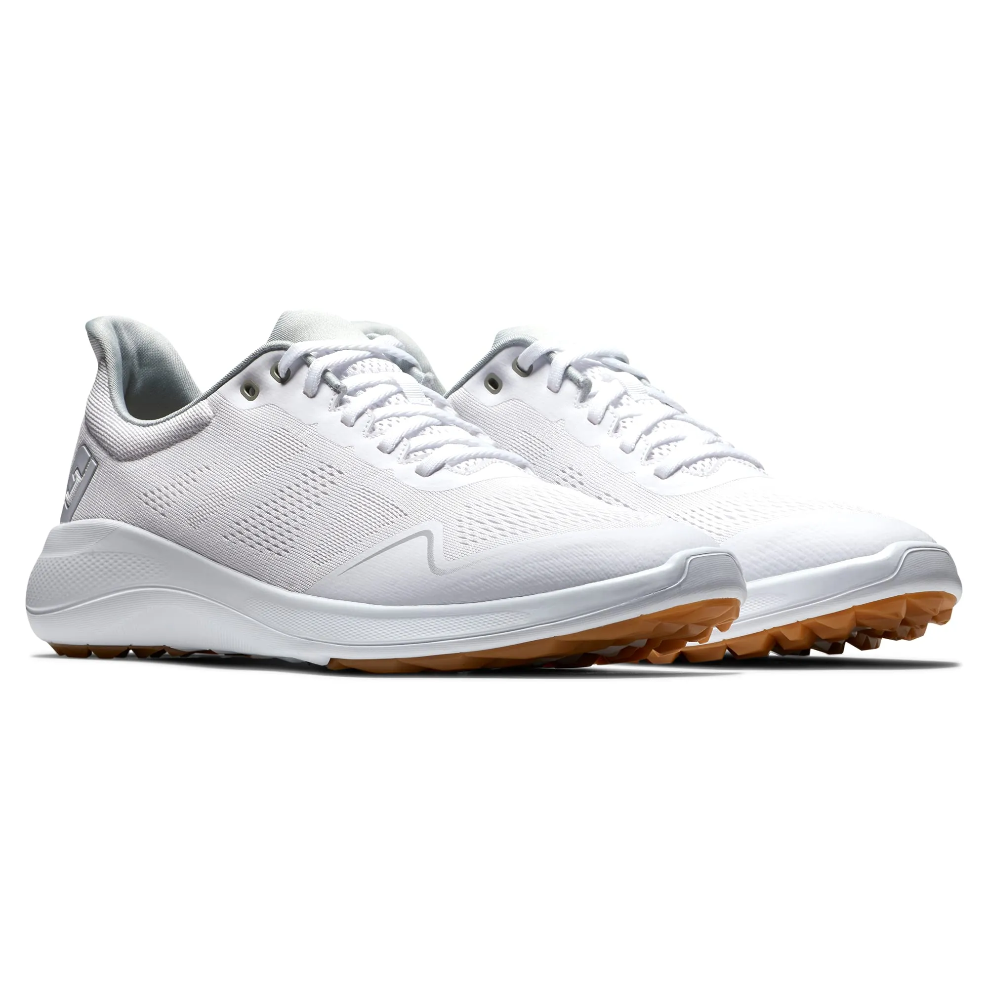 FootJoy Men's FJ Flex Previous Season Style Golf Shoe, White/White/Tan, 9