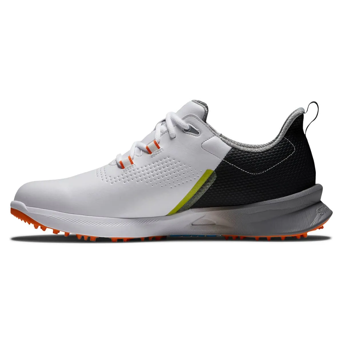 FootJoy Men's FJ Fuel Golf Shoe, White/Black/Orange, 10 Wide