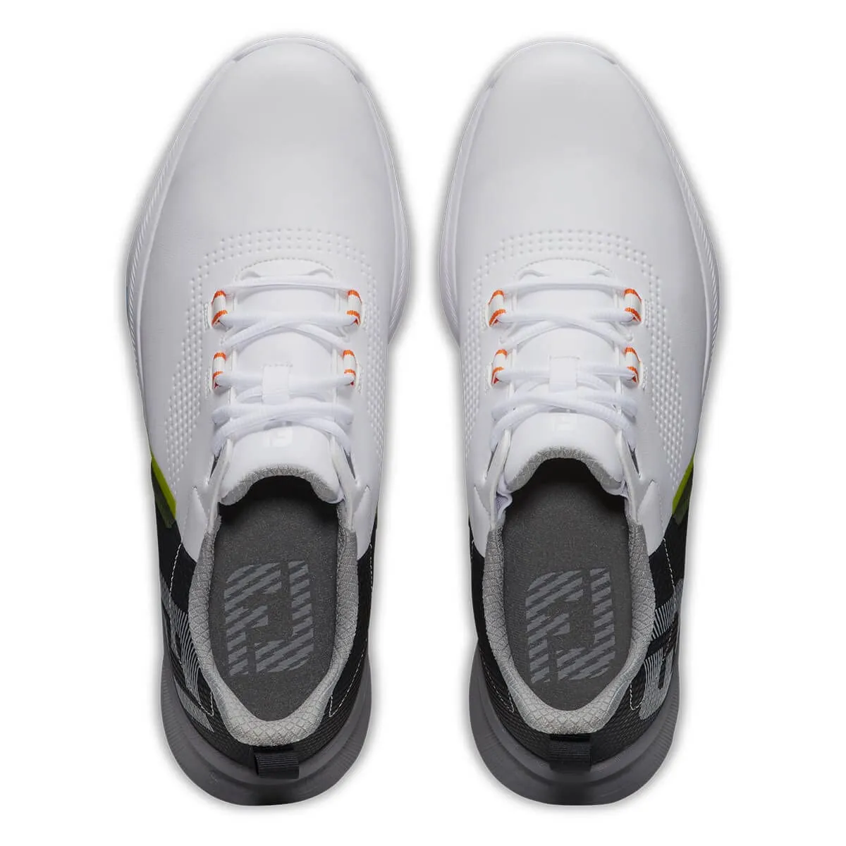 FootJoy Men's FJ Fuel Golf Shoe, White/Black/Orange, 10 Wide