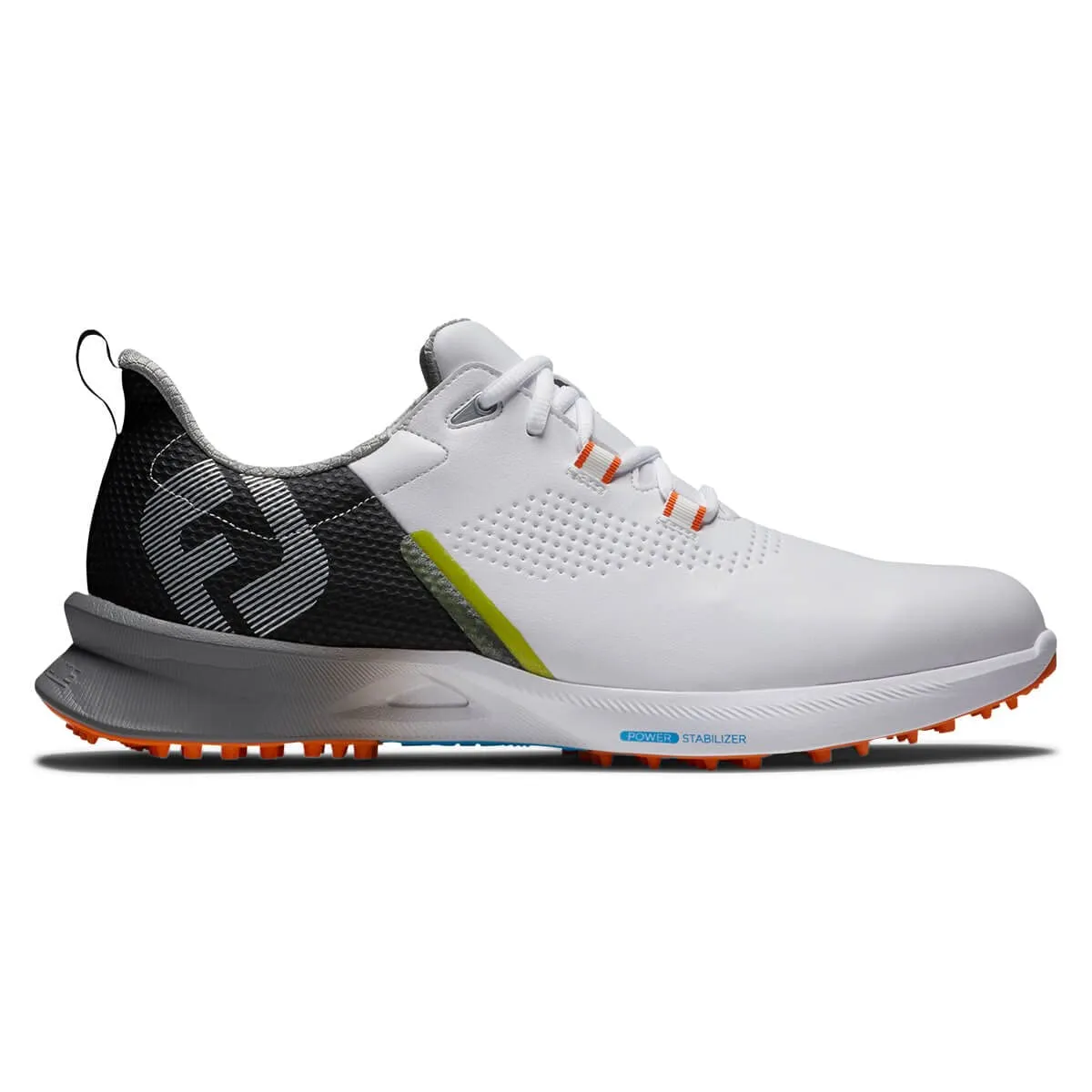 FootJoy Men's FJ Fuel Golf Shoe, White/Black/Orange, 10 Wide