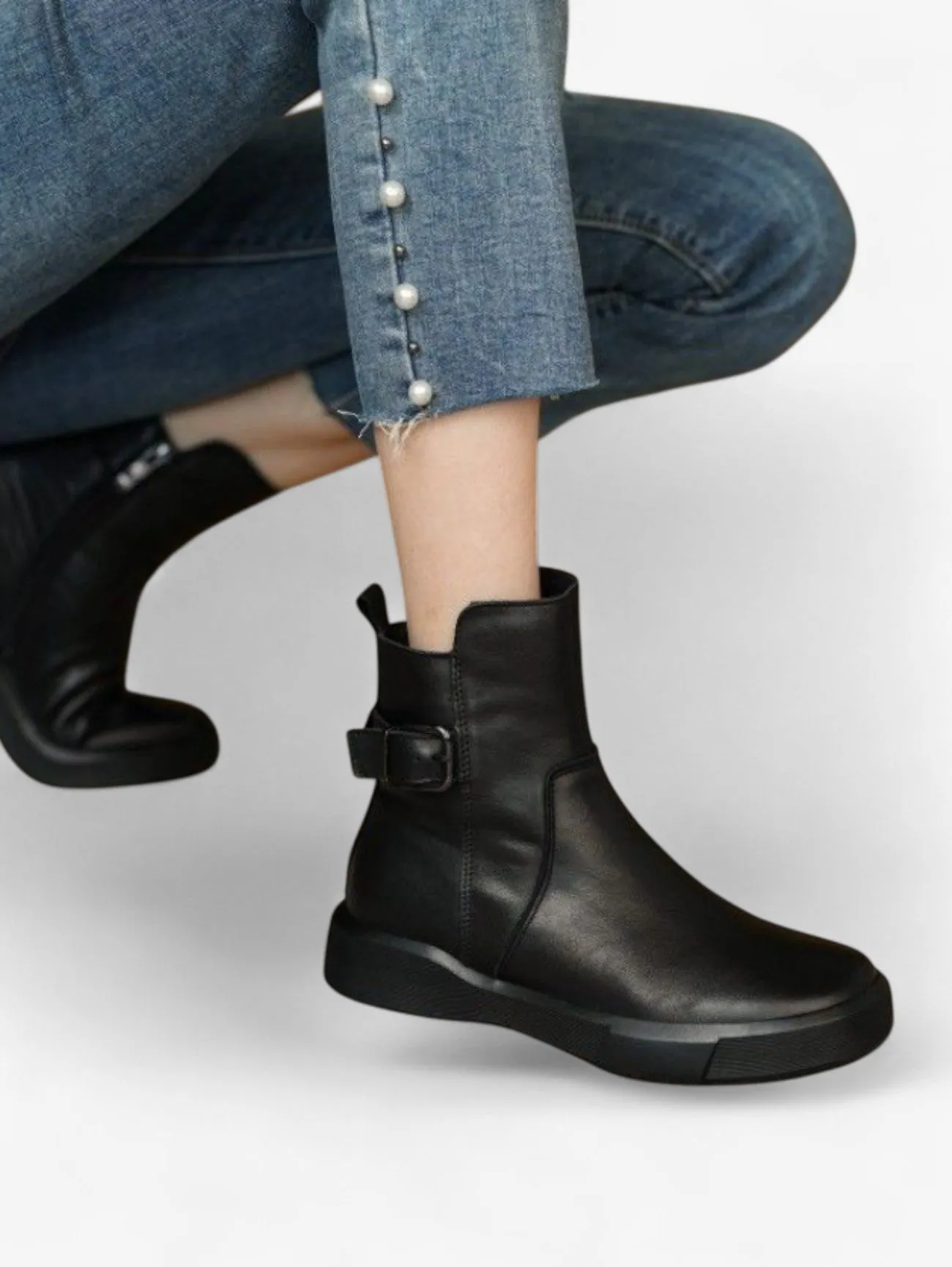 Foxes | Women's Warm Slip On Flat Ankle Boots