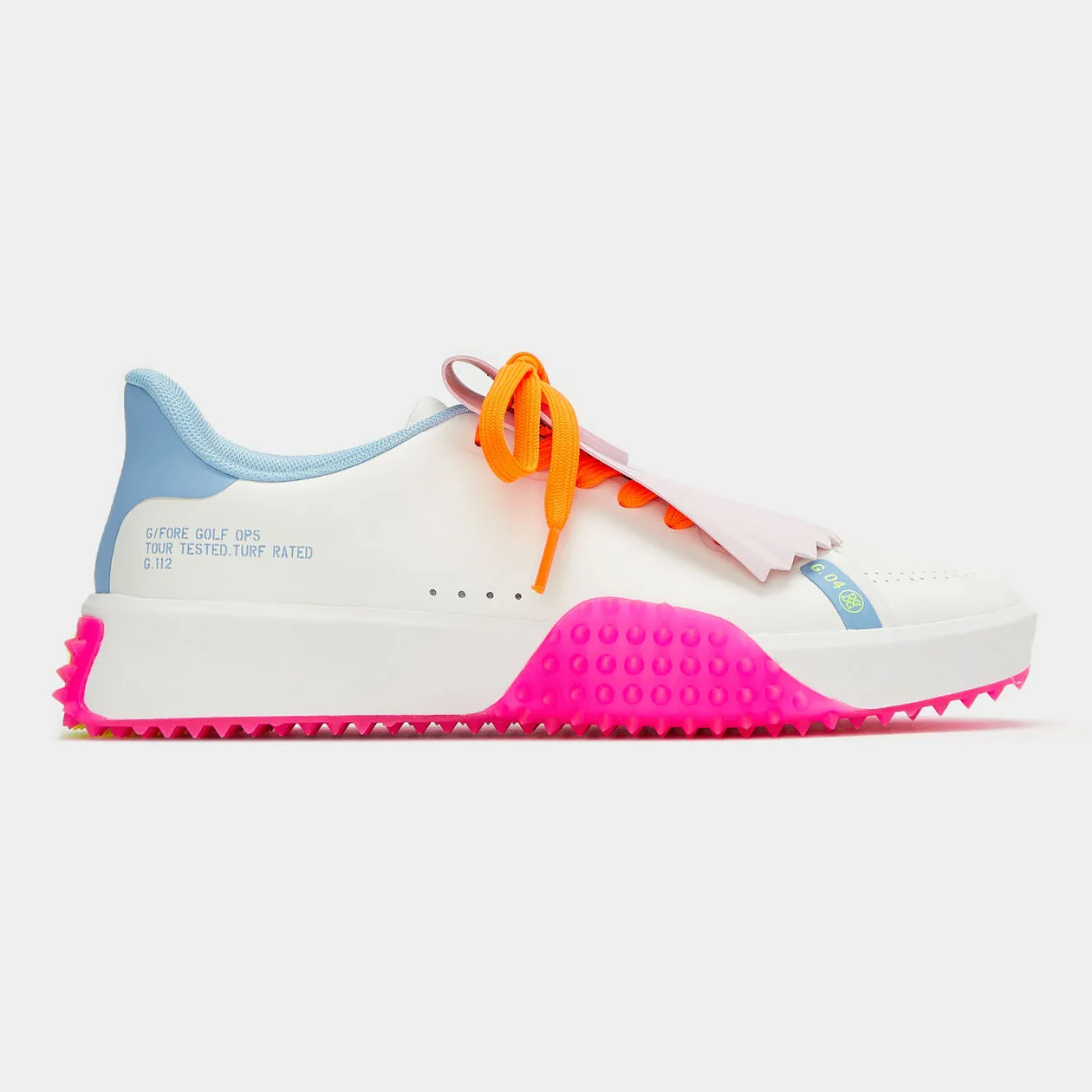 G/FORE G.112 Kiltie Womens Golf Shoe - Snow / Knockout Pink