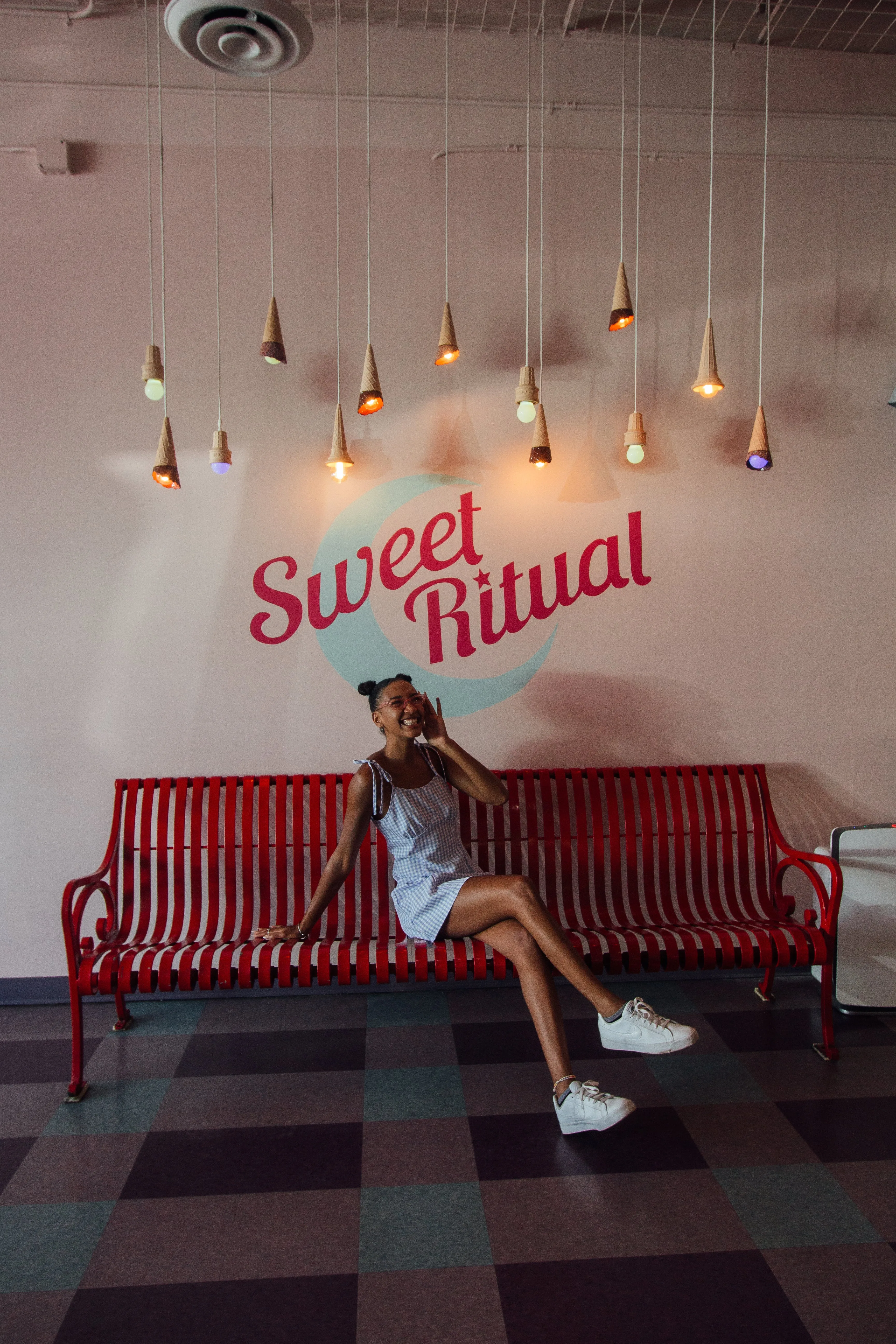 Gingham Spaghetti Strap Mini Dress