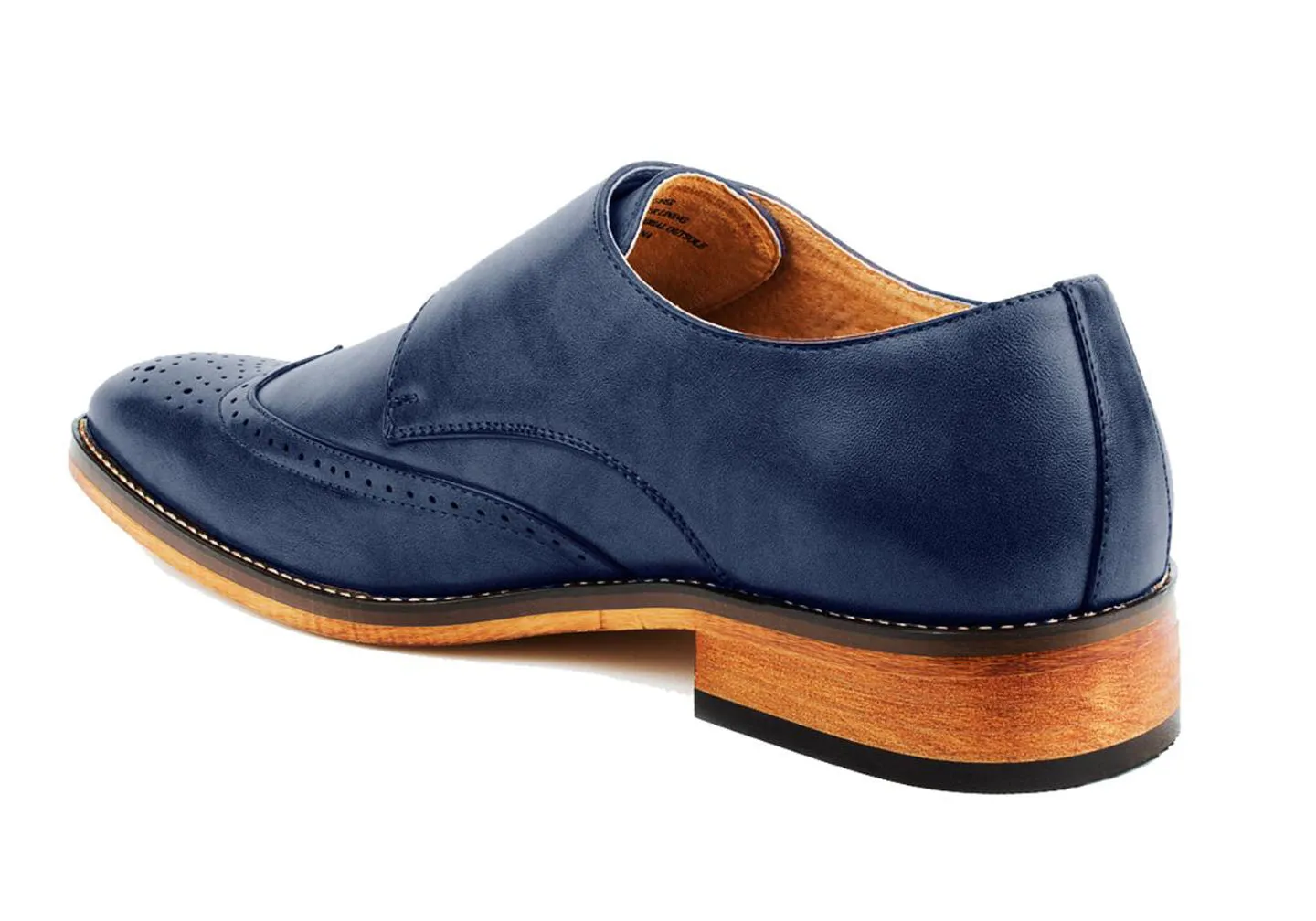 Gino Vitale Men's Monk Strap Brogue Dress Shoes