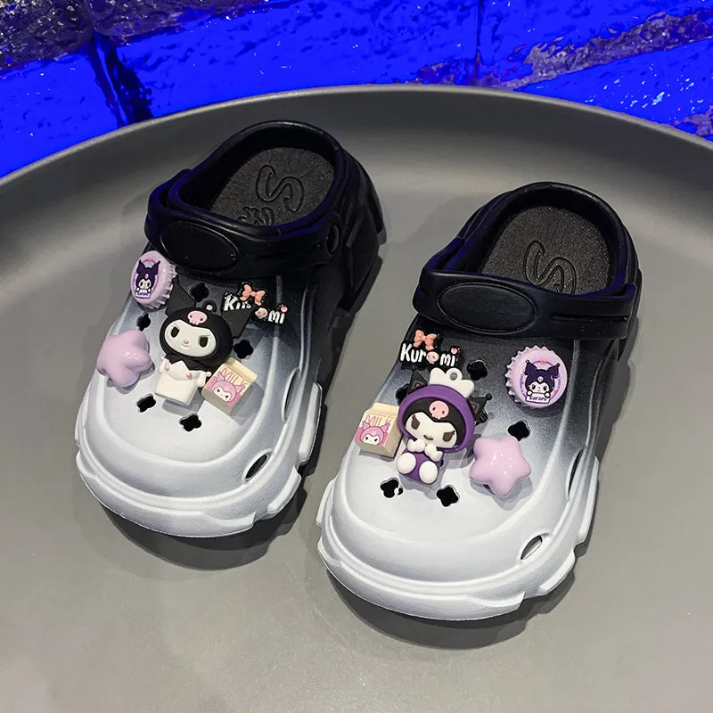 Girls' Outdoor Slippers  Summer New Children's Two-Way Wear Clow M Sandals Closed Toe Beach Hole Shoes Outer Wear