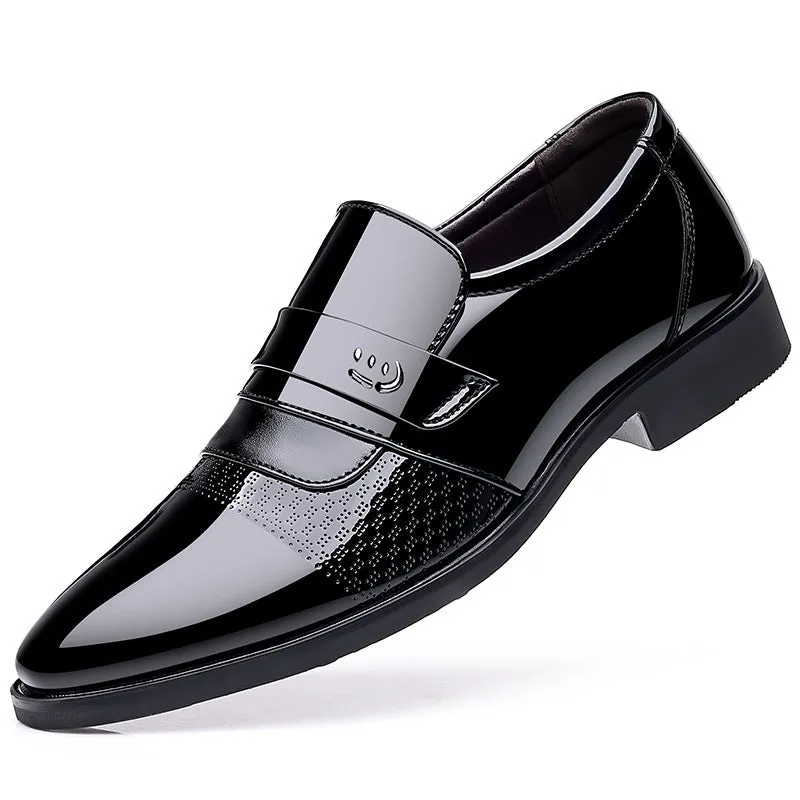 Glossy Patent Leather Shoes – Large Size Formal for Men