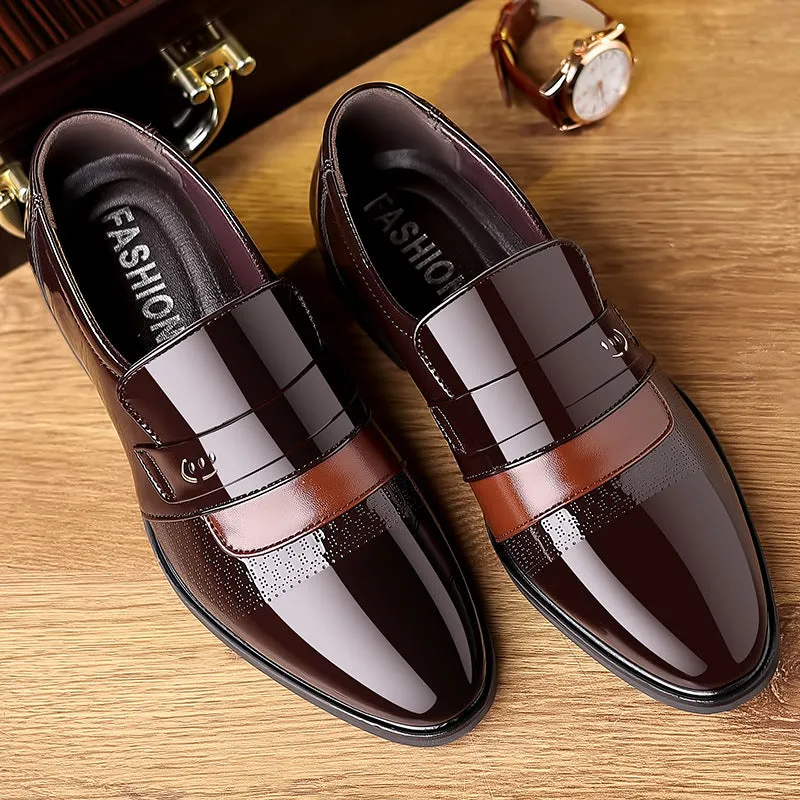 Glossy Patent Leather Shoes – Large Size Formal for Men