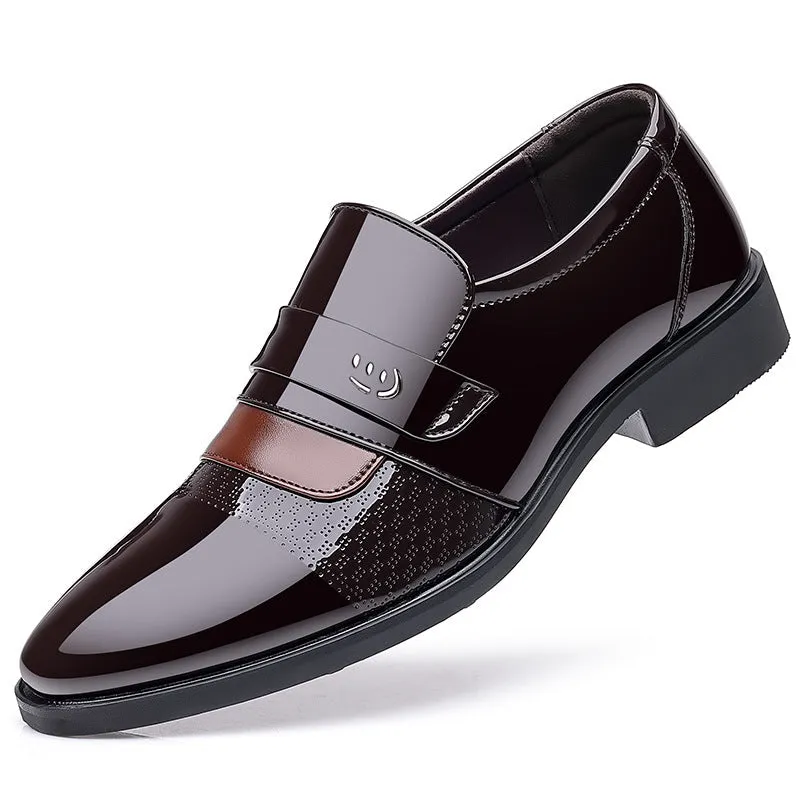 Glossy Patent Leather Shoes – Large Size Formal for Men