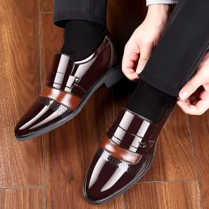 Glossy Patent Leather Shoes – Large Size Formal for Men