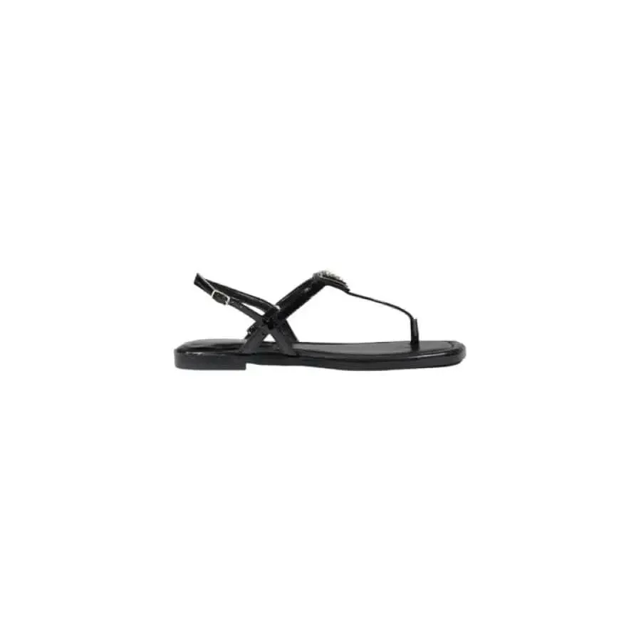 Guess Women's Black Sandals with Bow and Buckle