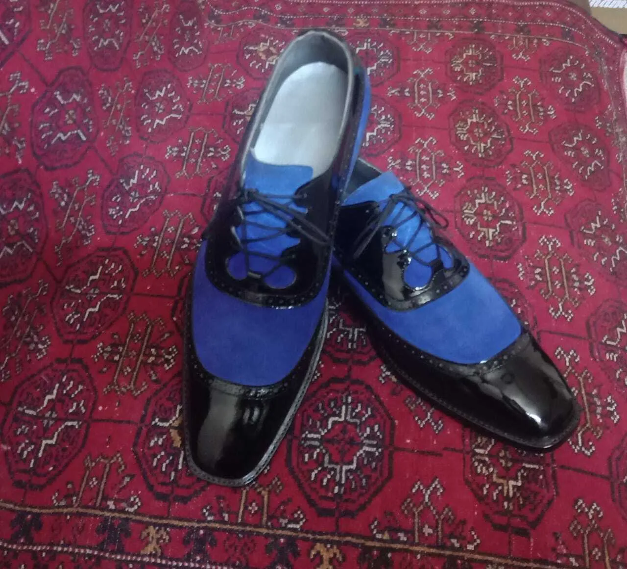 Handmade Wingtip Two Tone Dress Shoes for Men