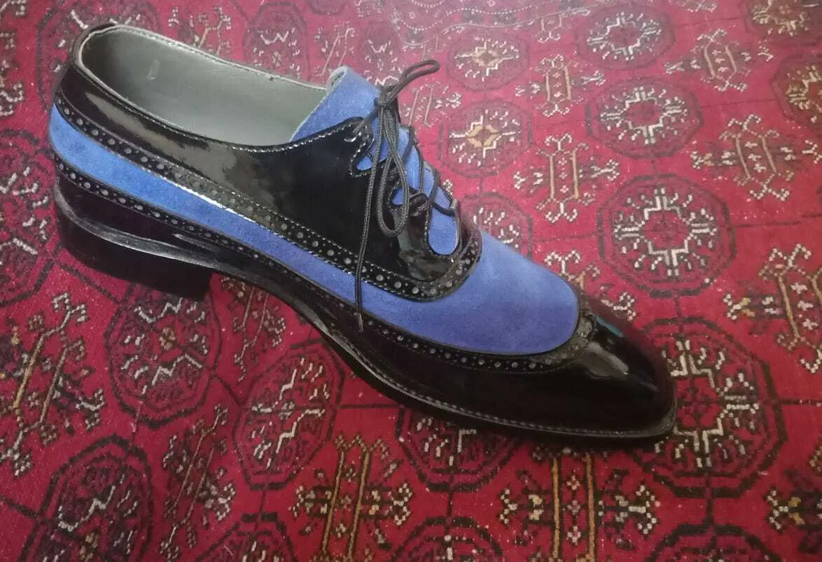 Handmade Wingtip Two Tone Dress Shoes for Men