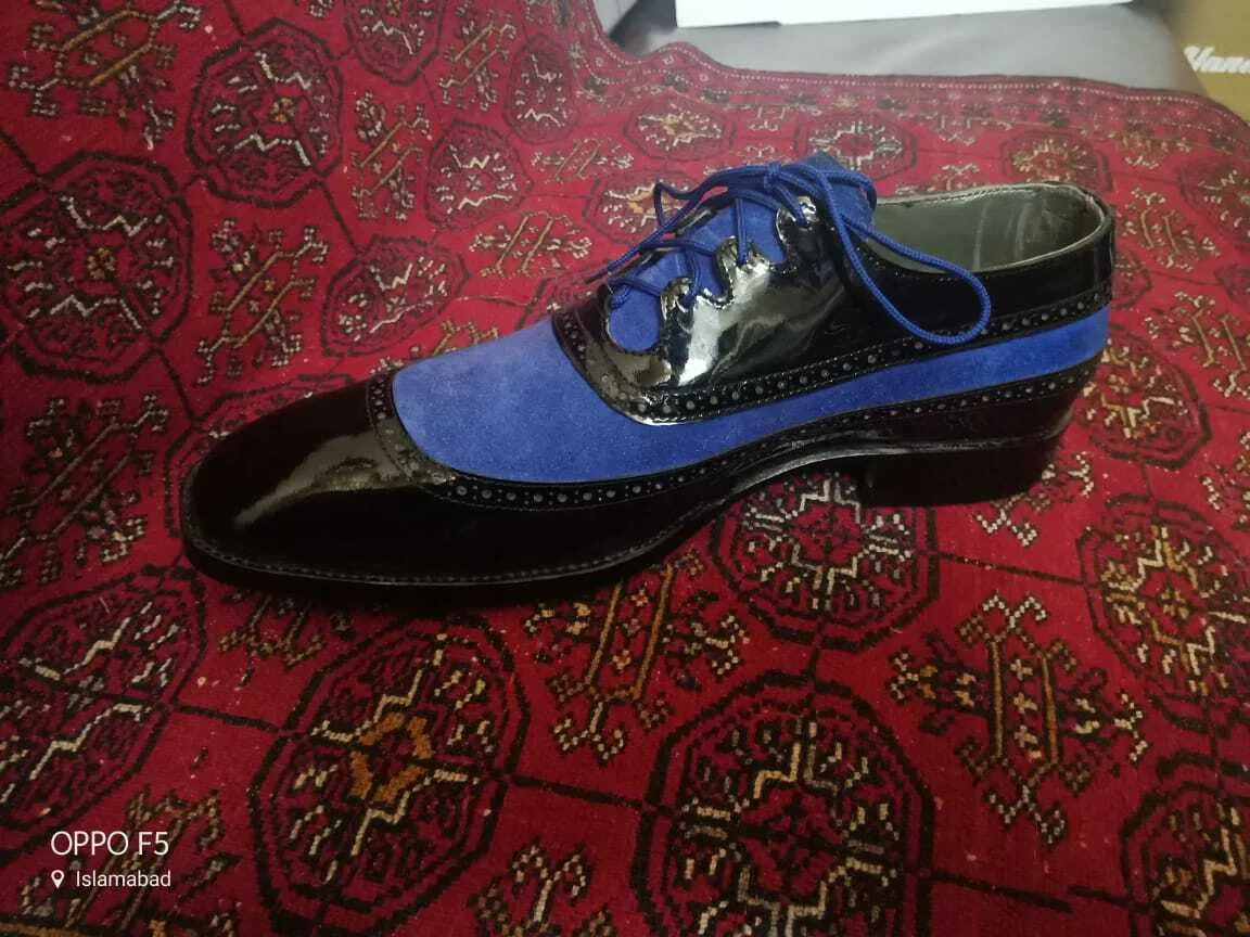 Handmade Wingtip Two Tone Dress Shoes for Men