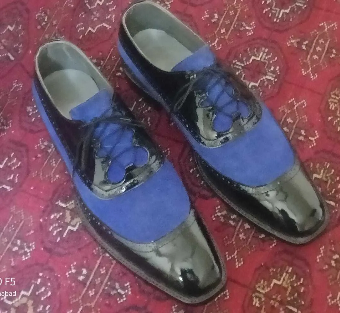 Handmade Wingtip Two Tone Dress Shoes for Men