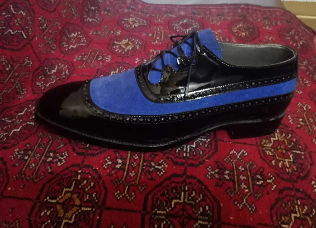 Handmade Wingtip Two Tone Dress Shoes for Men
