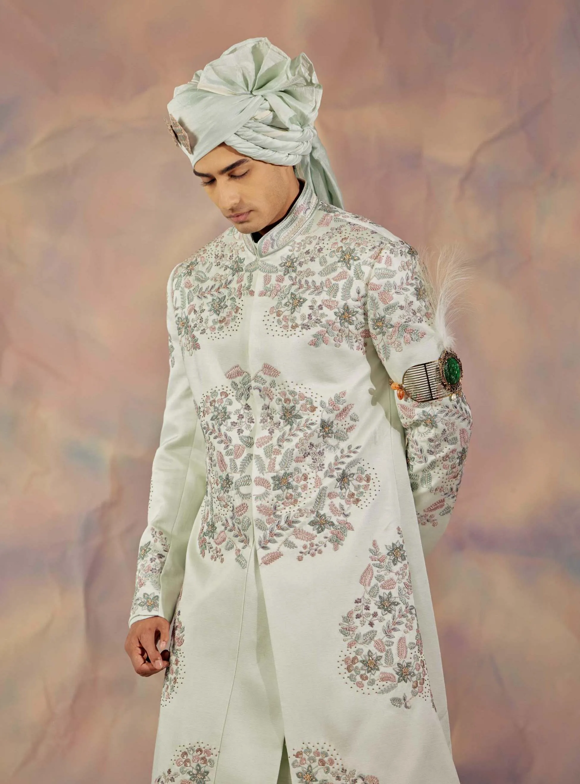 Hazy Blue Sherwani Set