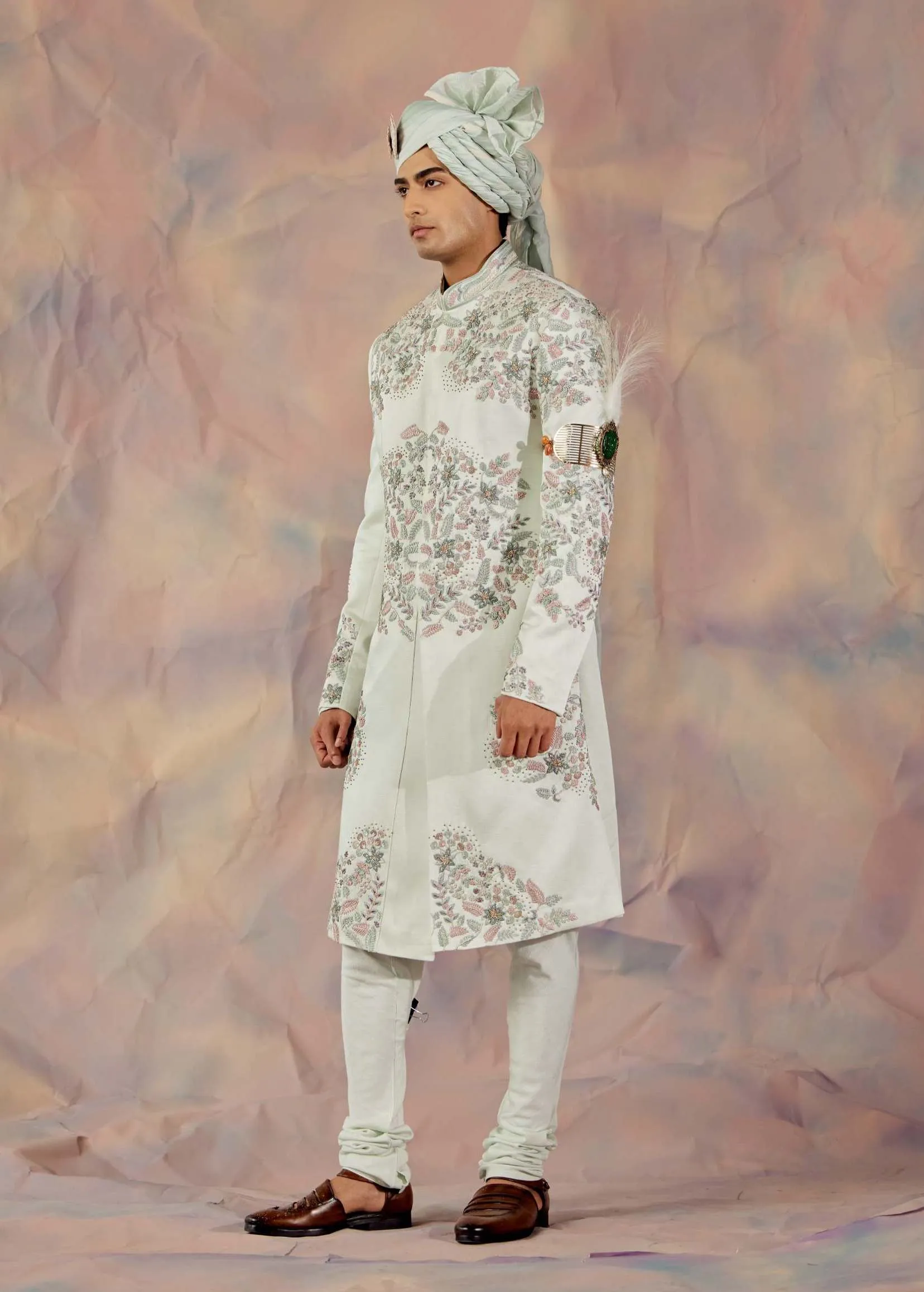 Hazy Blue Sherwani Set
