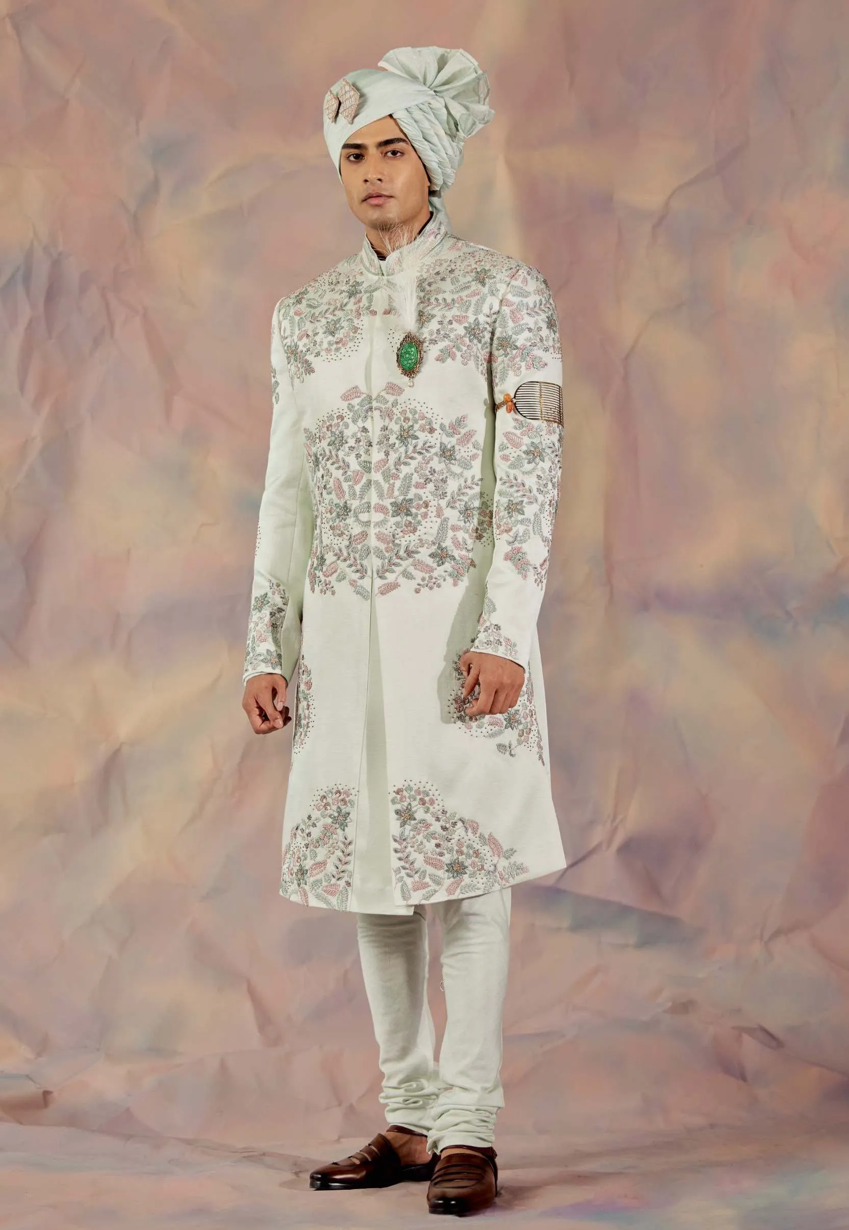Hazy Blue Sherwani Set