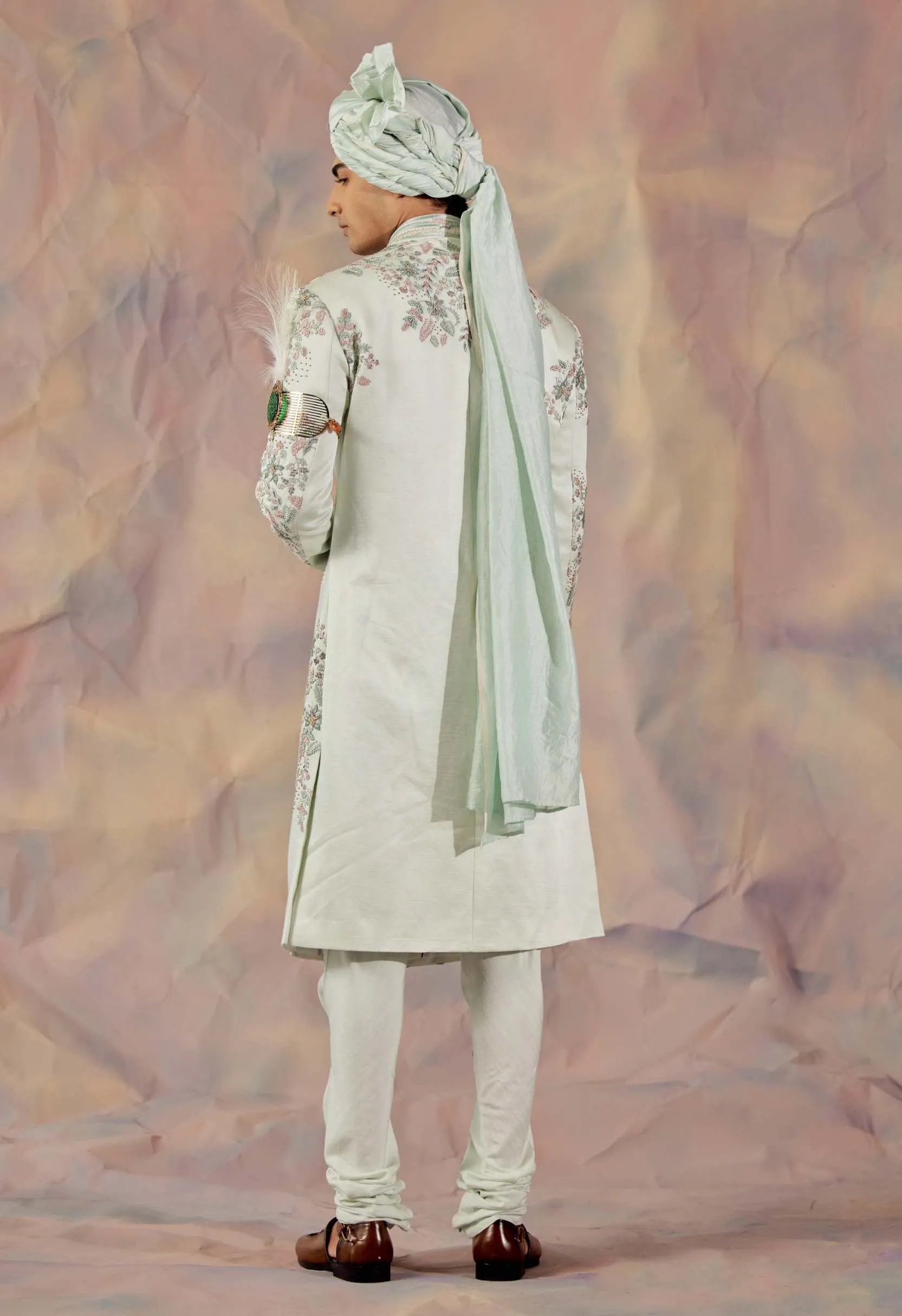 Hazy Blue Sherwani Set