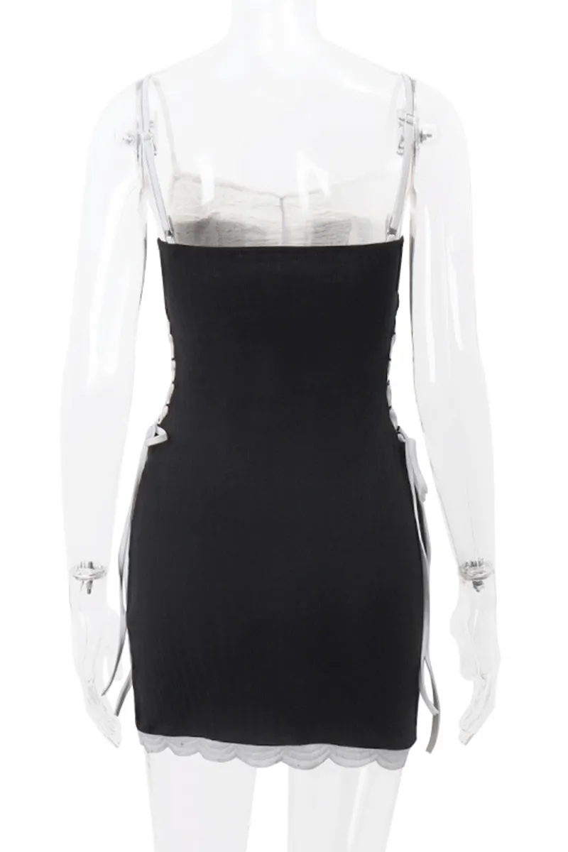 HBO1173 Double Layer Mini Dress