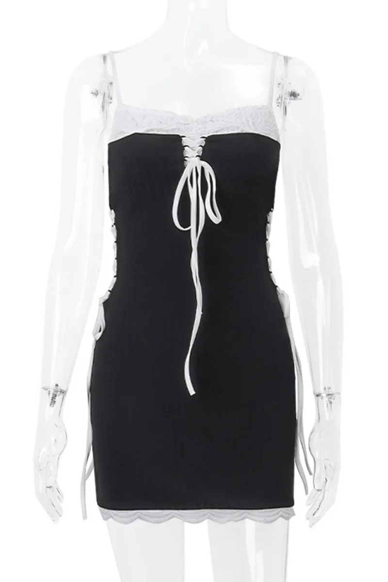 HBO1173 Double Layer Mini Dress