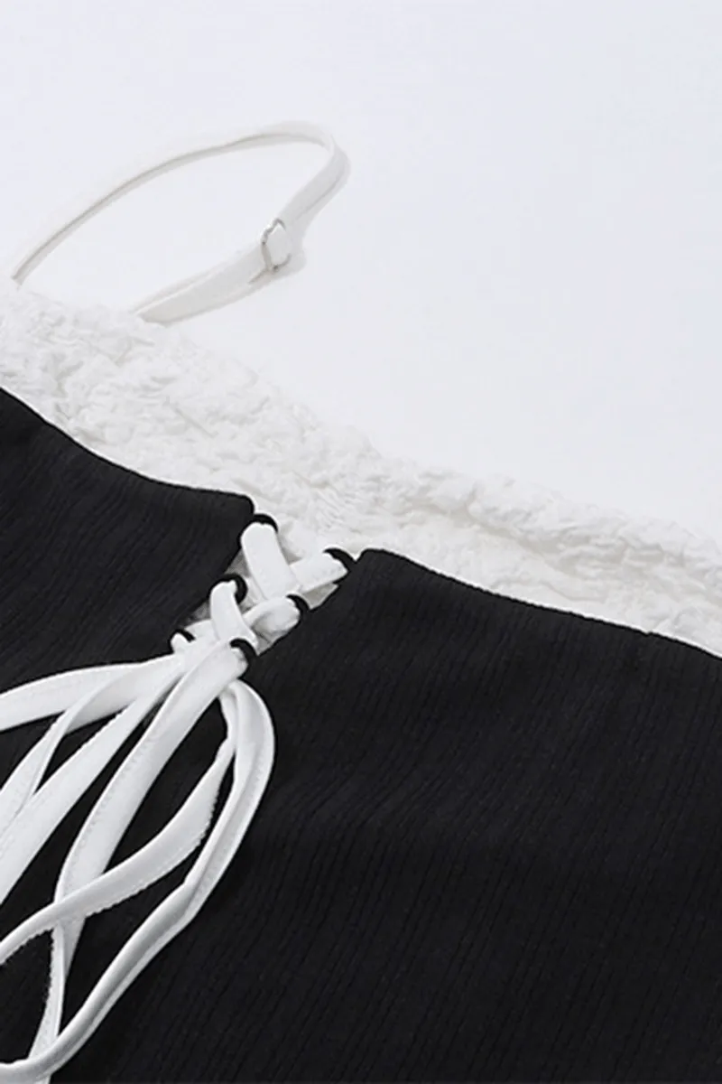 HBO1173 Double Layer Mini Dress
