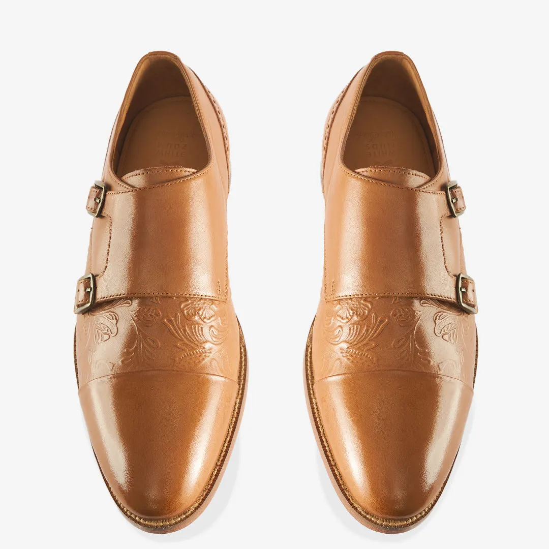 Helsinki Yellow Tan Double Monk Shoes