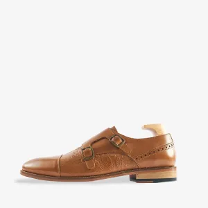 Helsinki Yellow Tan Double Monk Shoes