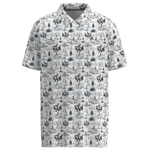 Hooey Men's Short Sleeve Shirt - "The Weekender" White with Comanche Print Polo