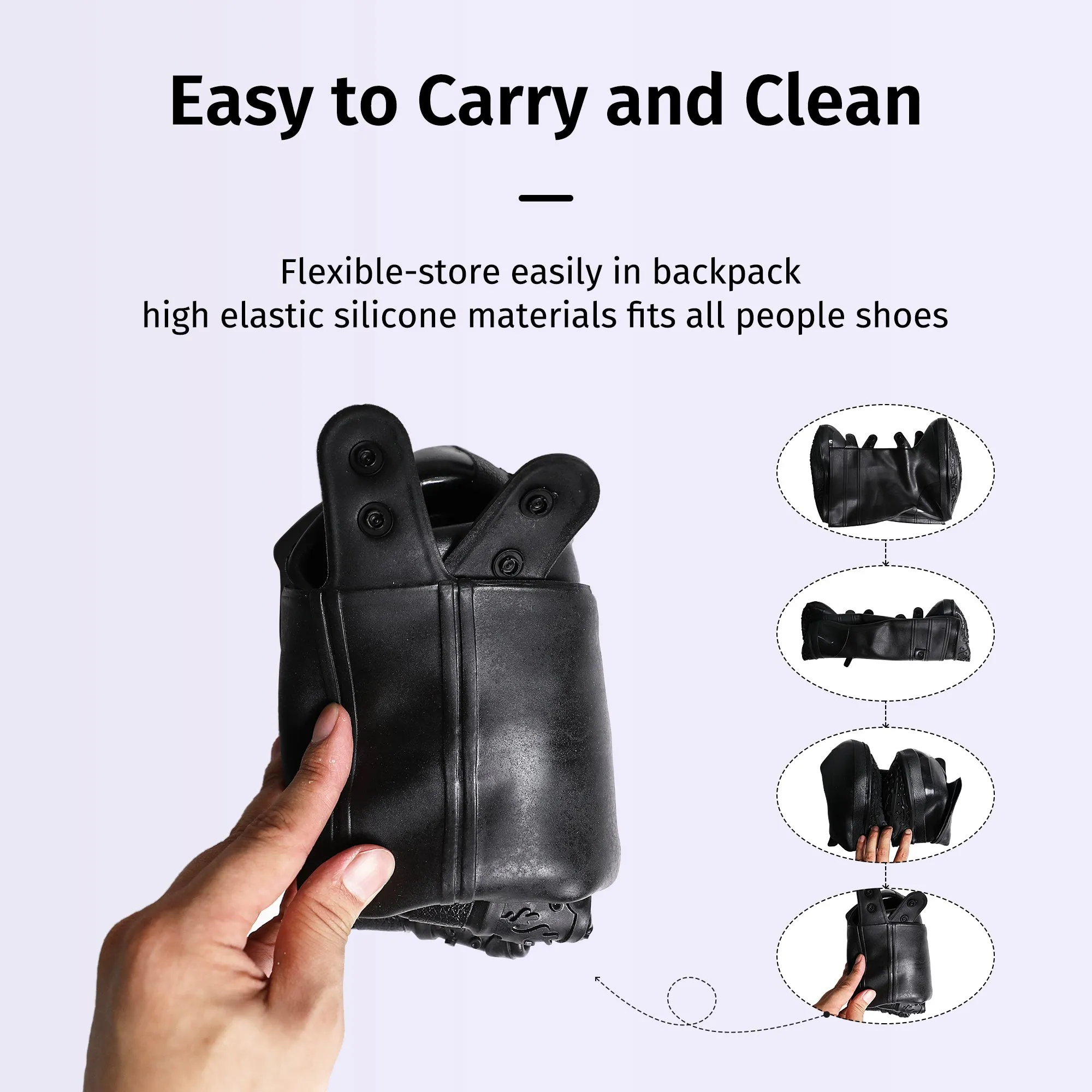 iCreek Waterproof Shoe Cover Galoshes Overshoes Men&Women Motorcycle Boot Rain Covers Easy Cleaning Heavy Duty Over Rubber Work Rubber Overshoe