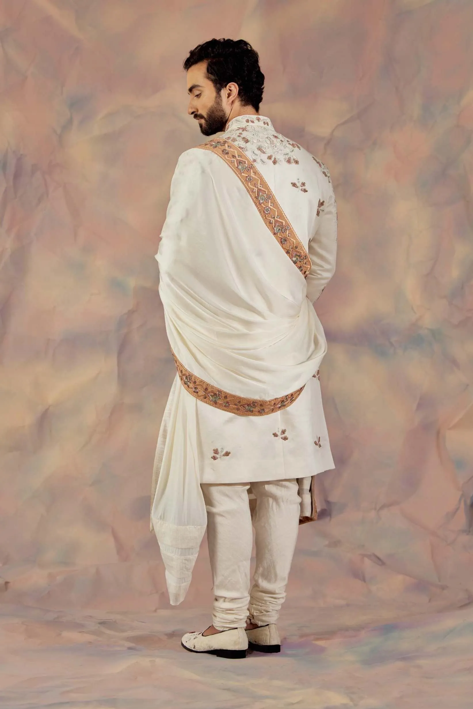 Ivory In Malaga Sherwani Set